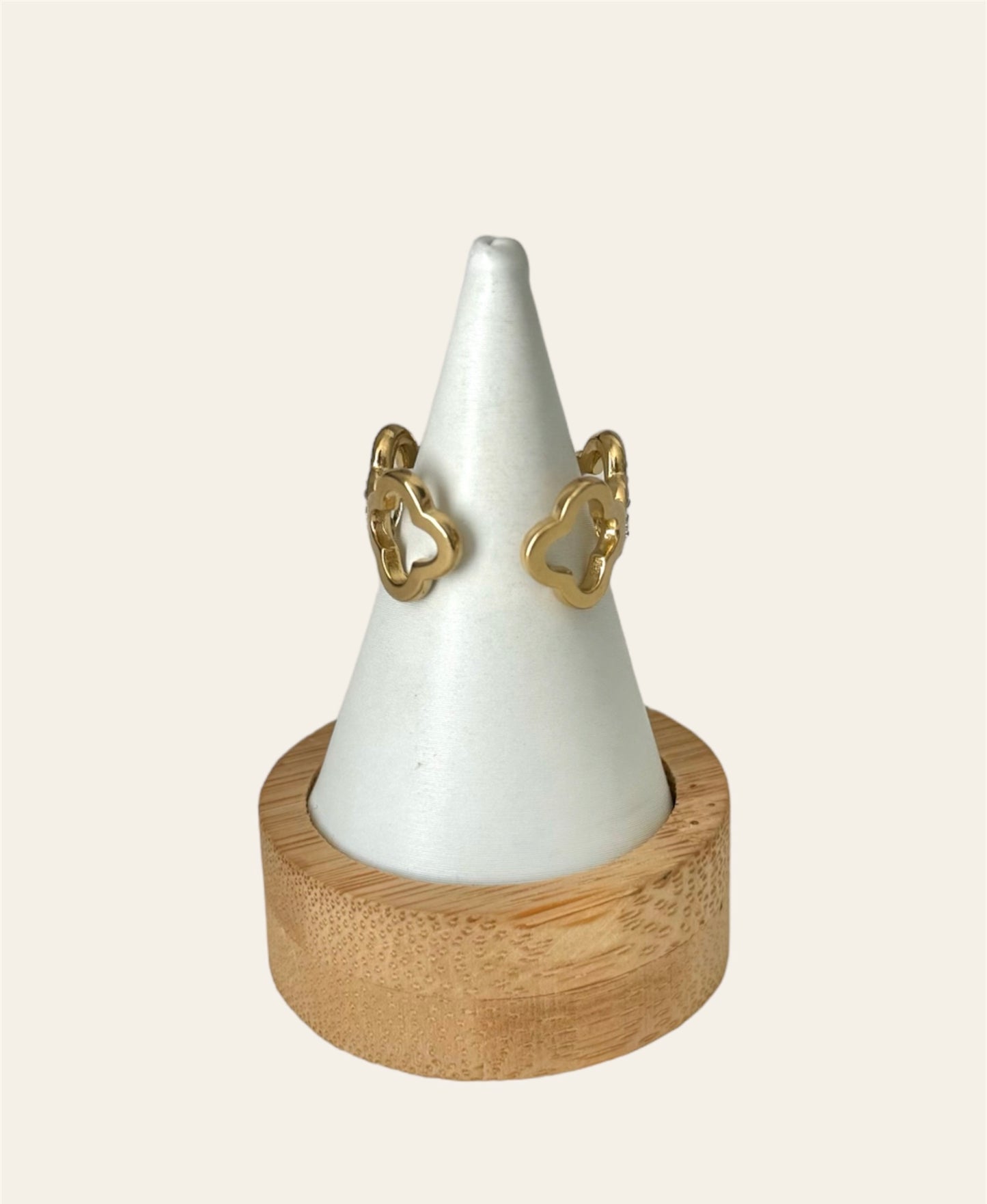 Bague TRÈFLE acier inox